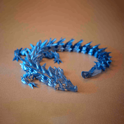 articulated 3D printed Water Dragon figure with aquatic-themed sculpting, full body
Water Dragon figure posed to show its bending body and detailed tail
