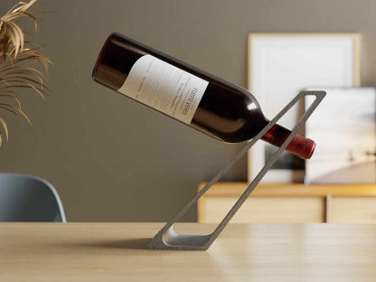 Gravity-Defying Wine Bottle Holder – Marble Stand