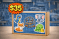 Box with animals and 864 ToyLabs branding, featuring a price tag of $35.