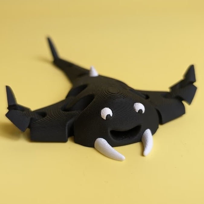 Close-up of the detail on the 3D printed manta ray