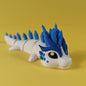 3D-printed Ice Dragon articulated flexi, front view posed standing — 864 ToyLabs