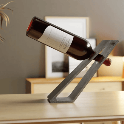 Gravity-Defying Wine Bottle Holder – Marble Stand