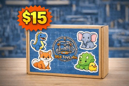 Mini build-your-box of 3 assorted 3D printed toys and fidgets