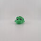 Green 3D printed articulated T-Rex dinosaur figure, side view
