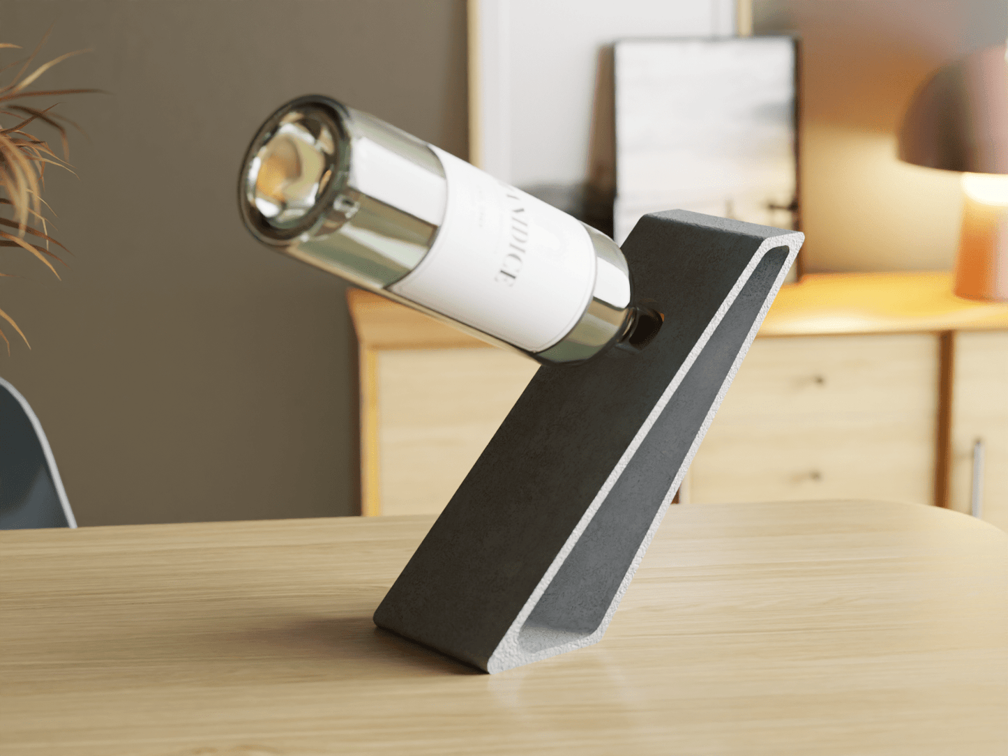 Gravity-Defying Wine Bottle Holder – Marble Stand